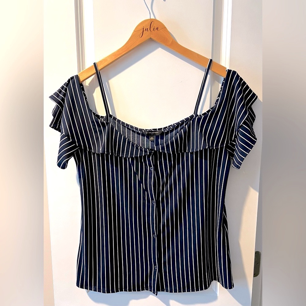 Banana Republic top. Navy blue with white stripes. Size Medium.